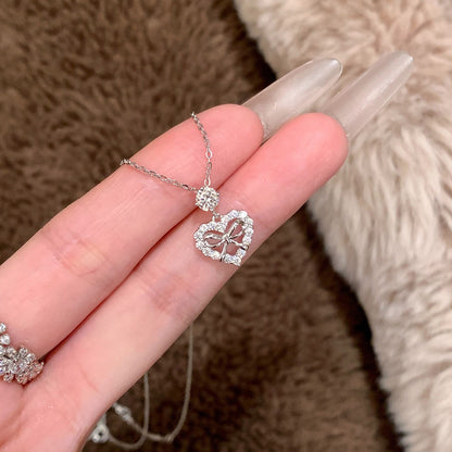 Silver Sparkling Diamond Meteor Necklace