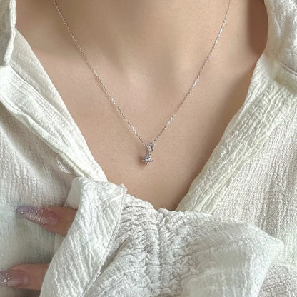 Silver Sparkling Diamond Meteor Necklace