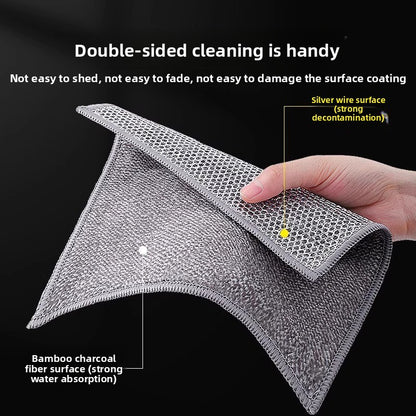 Silver wire dishwashing cloth