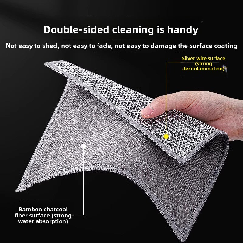 Silver wire dishwashing cloth
