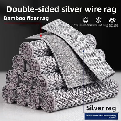 Silver wire dishwashing cloth