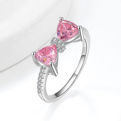 Silver Zircon Bow Ring