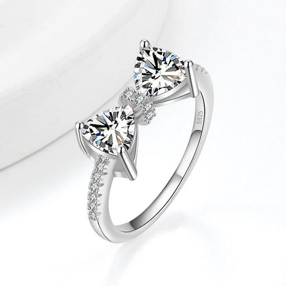 Silver Zircon Bow Ring