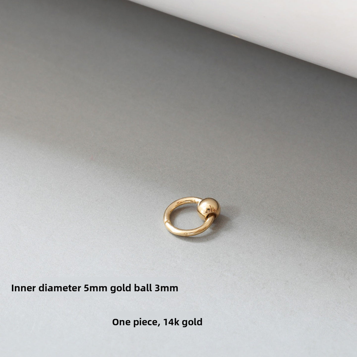 Simple 14K Gold Hoop Earrings with Ball Detail