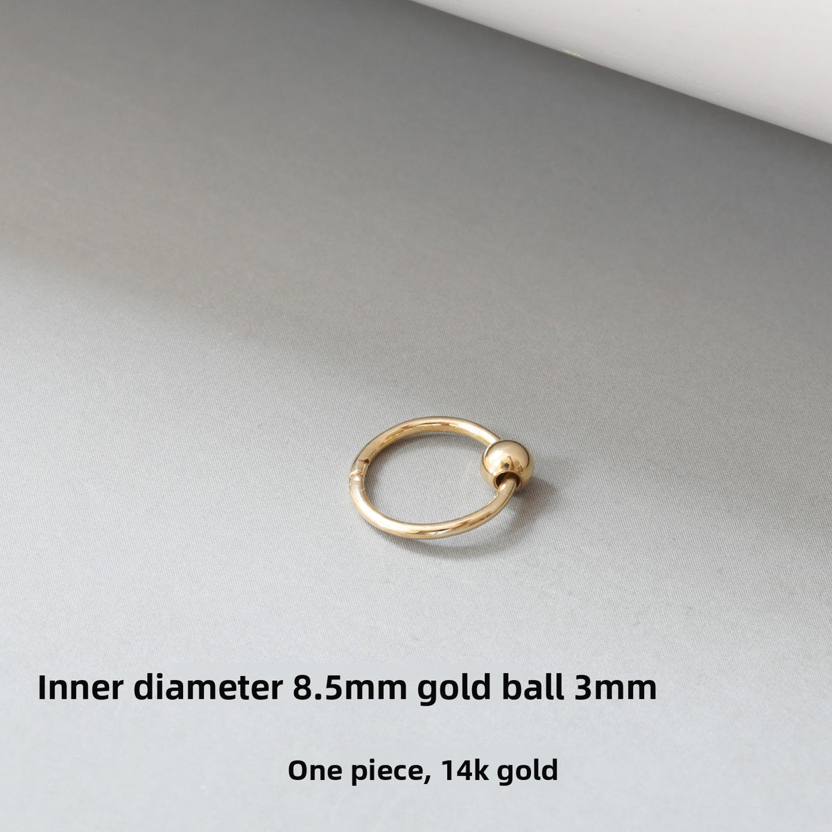 Simple 14K Gold Hoop Earrings with Ball Detail