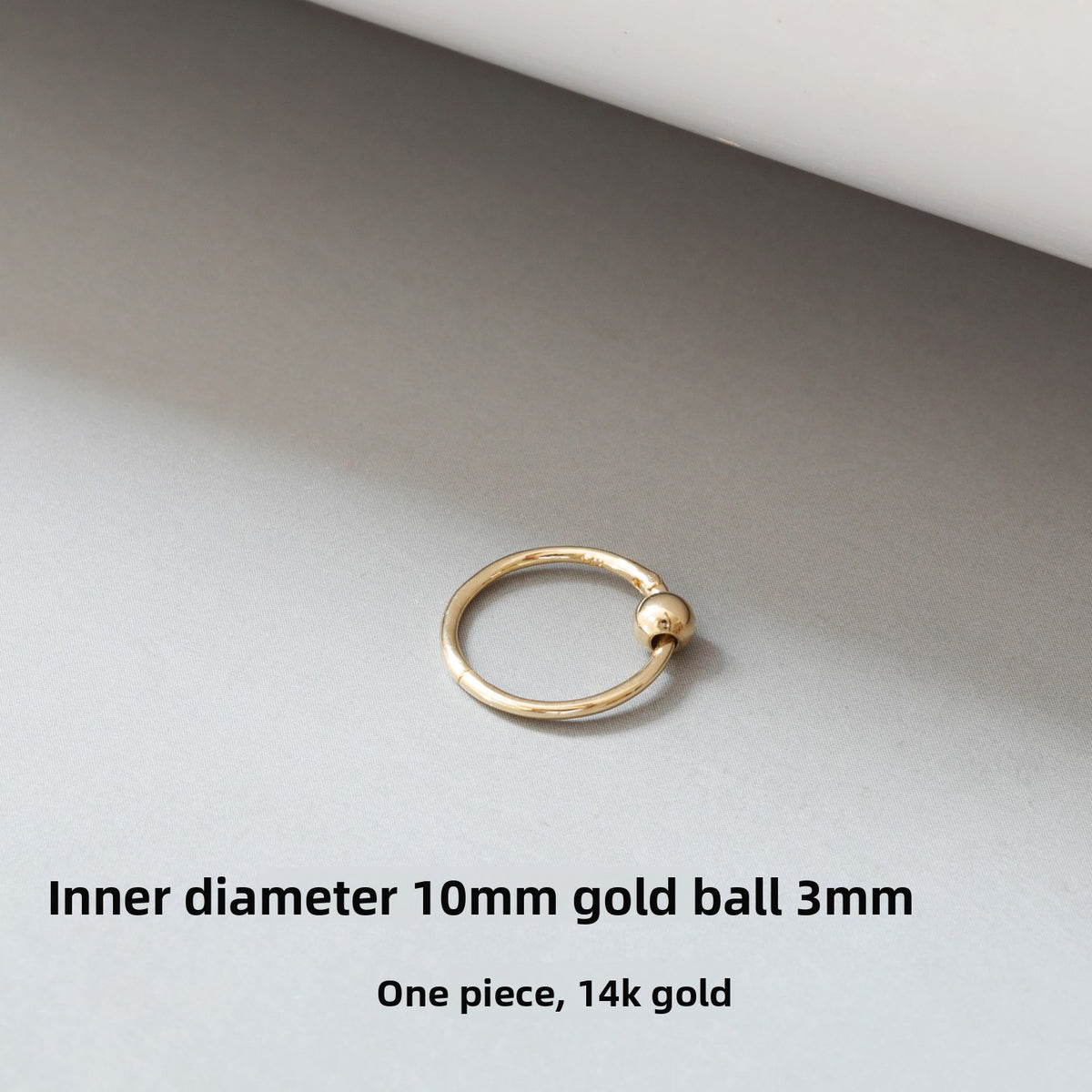 Simple 14K Gold Hoop Earrings with Ball Detail