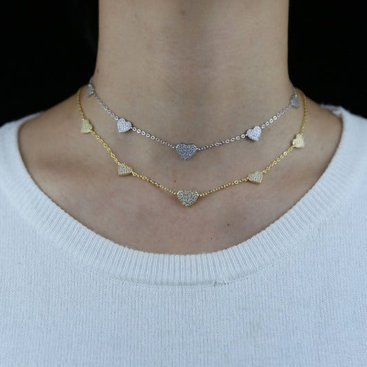 Simple All-match Love Zircon Pendant Necklace