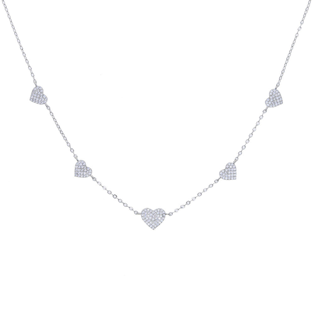 Simple All-match Love Zircon Pendant Necklace
