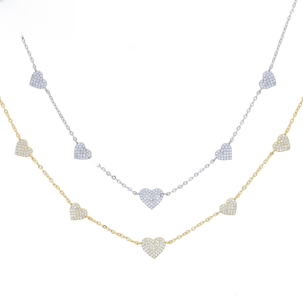 Simple All-match Love Zircon Pendant Necklace
