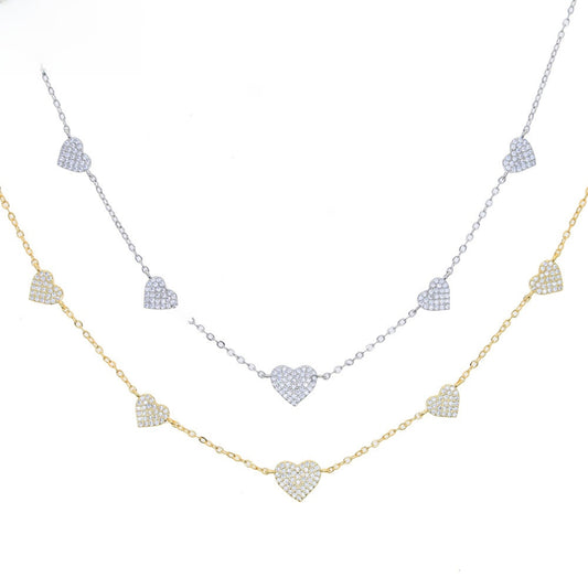Simple All-match Love Zircon Pendant Necklace