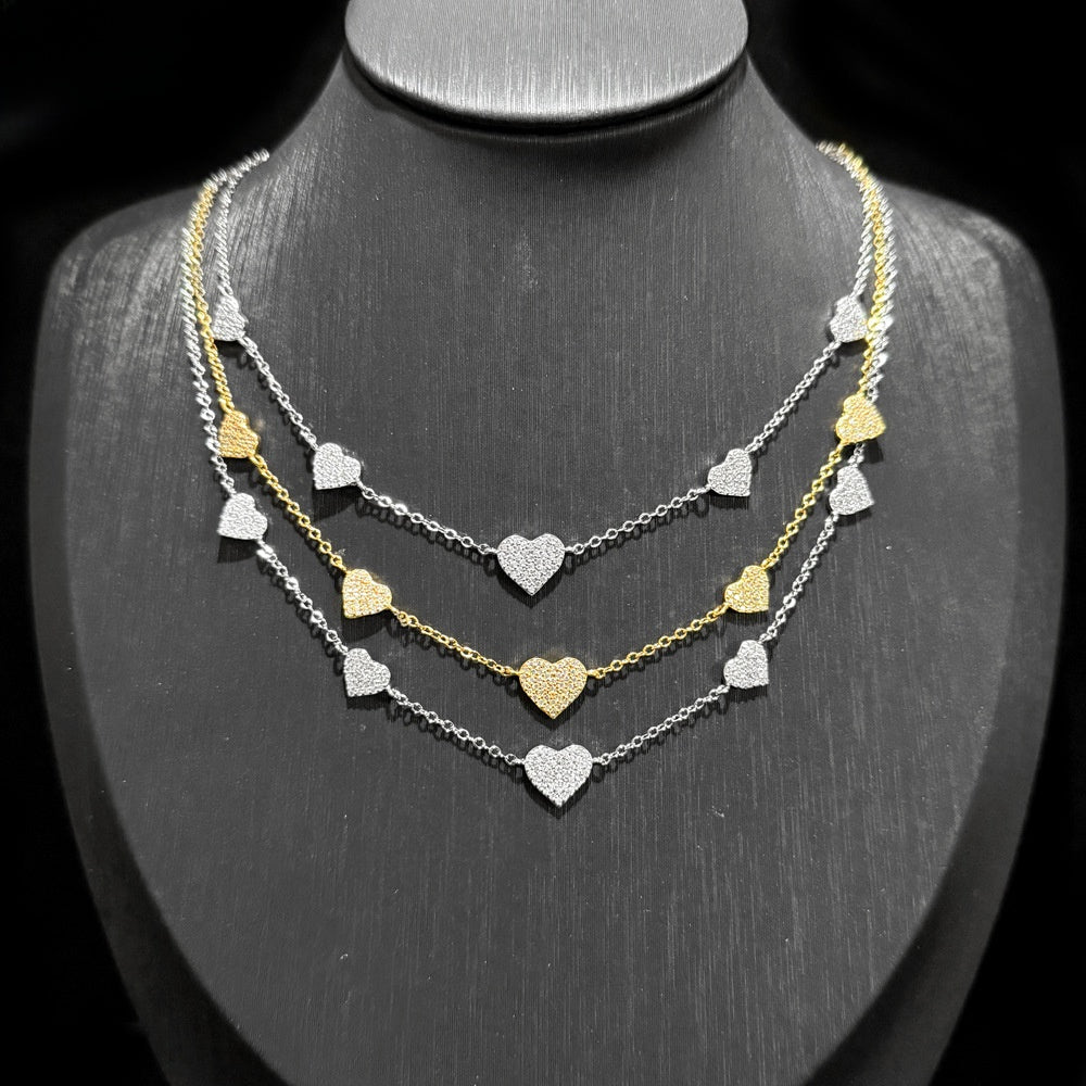 Simple All-match Love Zircon Pendant Necklace