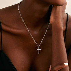 Silver cross necklace