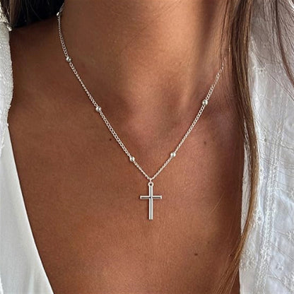 Simple alloy cross pendant