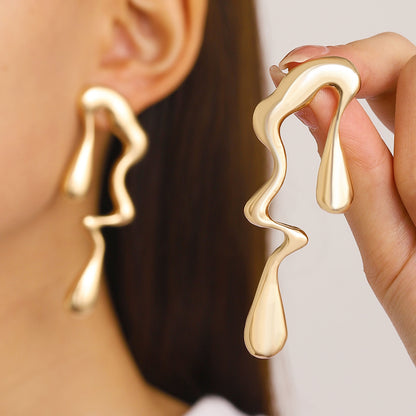 Simple alloy waterdrop earrings