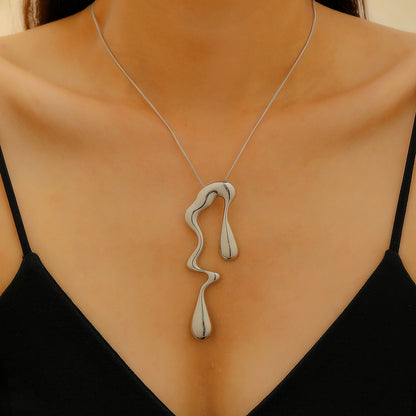 Simple alloy waterdrop earrings