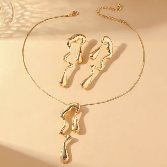 Simple alloy waterdrop earrings