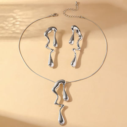 Simple alloy waterdrop earrings