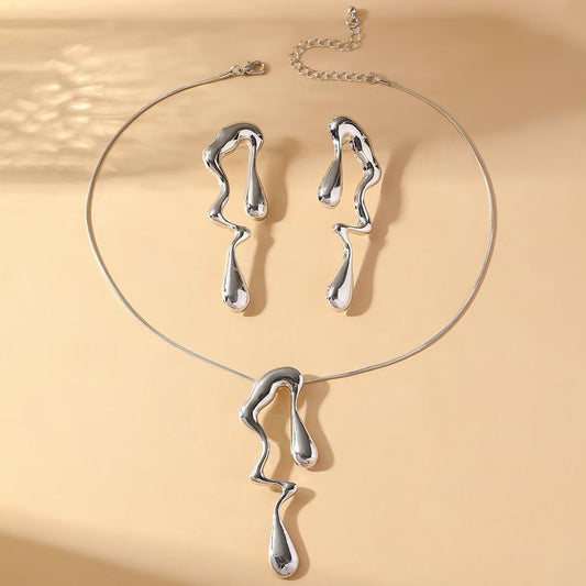 Simple alloy waterdrop earrings
