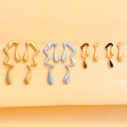 Simple alloy waterdrop earrings
