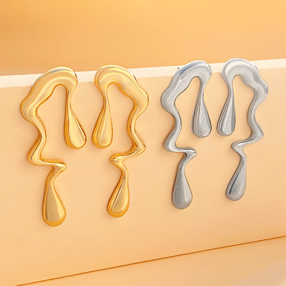 Simple alloy waterdrop earrings