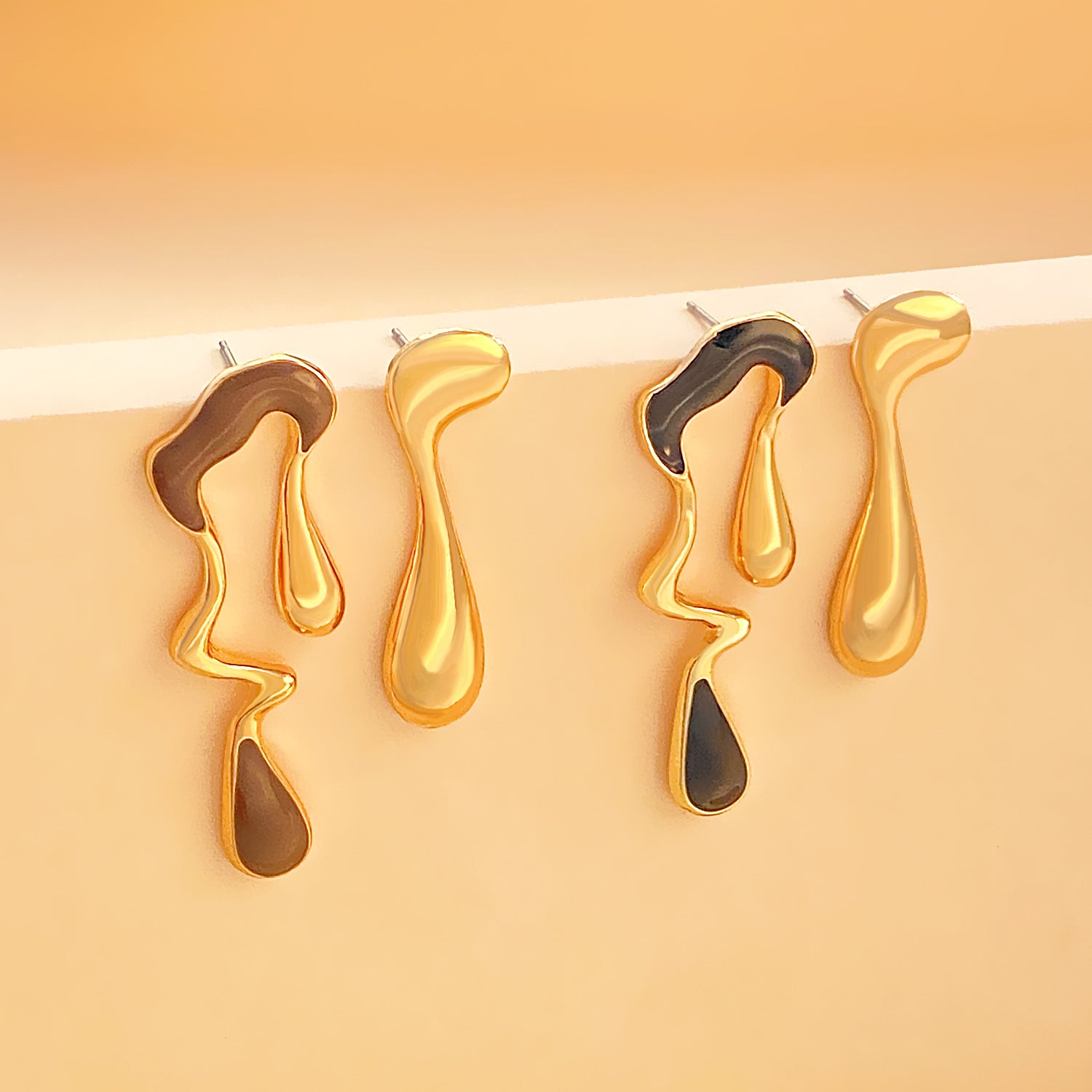 Simple alloy waterdrop earrings