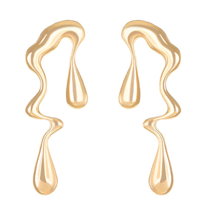 Simple alloy waterdrop earrings