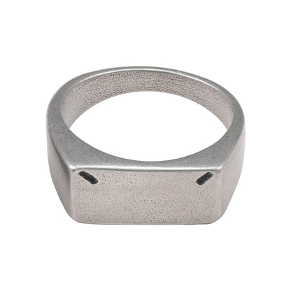 Simple and cool geometric titanium and steel finger ring