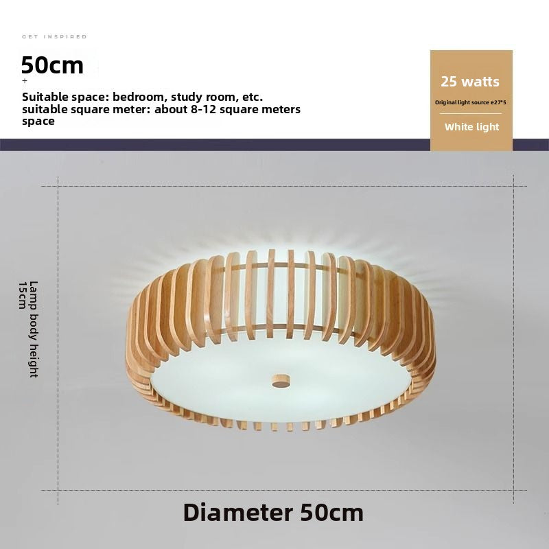 Simple and elegant wooden ceiling lamp for home study
