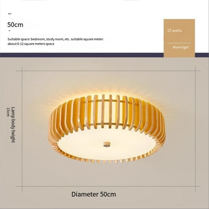 Simple and elegant wooden ceiling lamp for home study