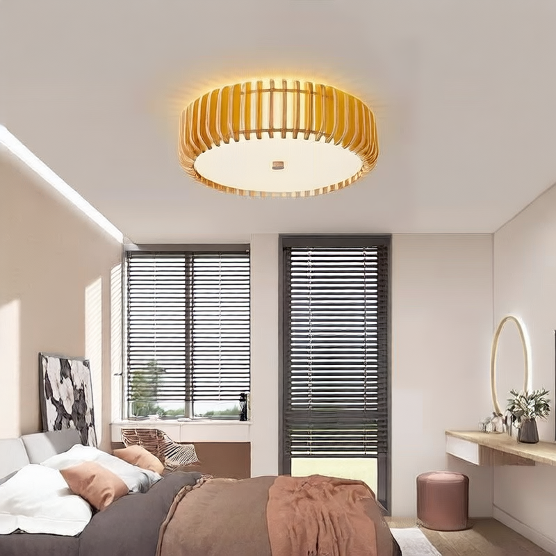 Simple and elegant wooden ceiling lamp for home study