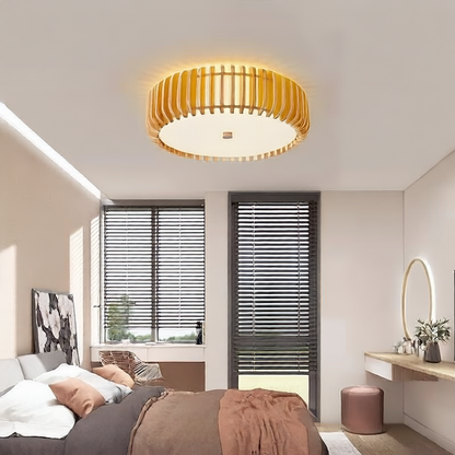 Simple and elegant wooden ceiling lamp for home study