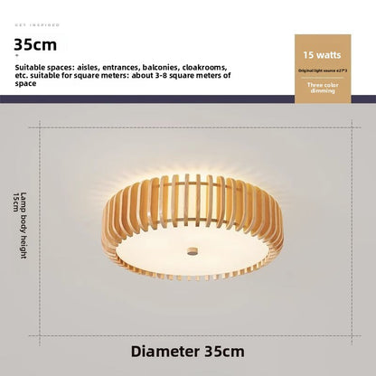 Simple and elegant wooden ceiling lamp for home study