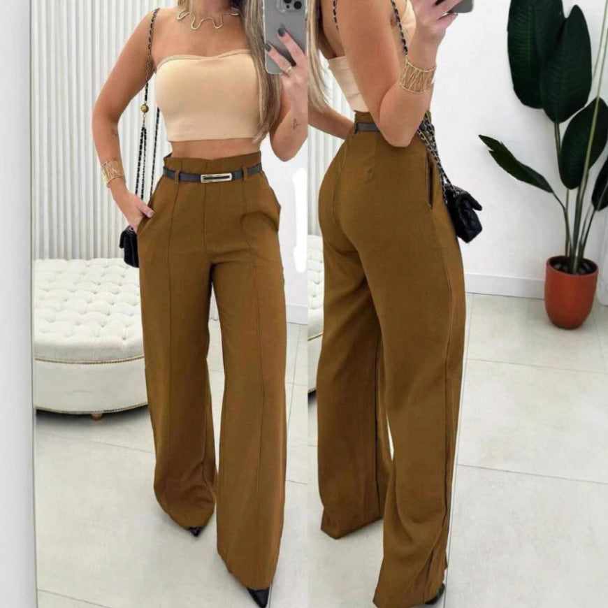 Simple and form-fitting suit trousers
