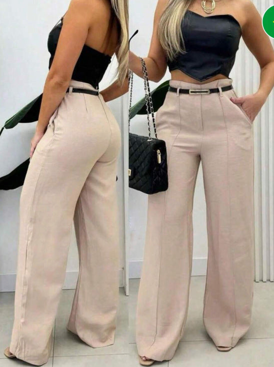 Simple and form-fitting suit trousers