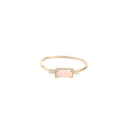 Simple and retro opal ring