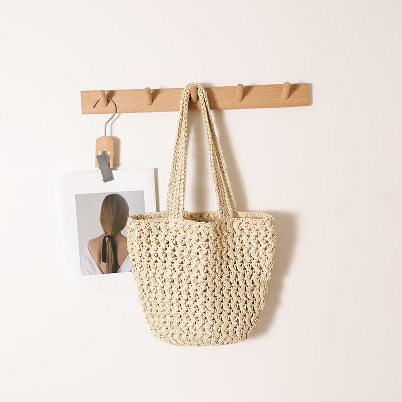 Simple and Stylish Large-Capacity Single-Shoulder Straw Bag