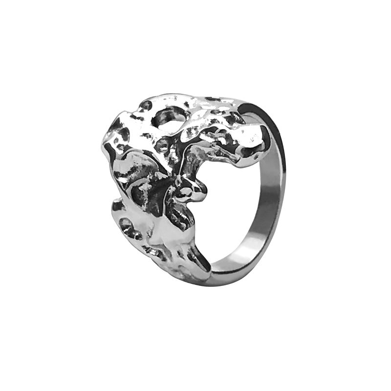 Simple and versatile textured irregular-shaped ring
