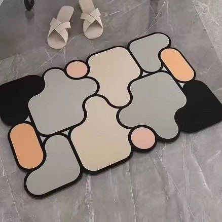 Simple bathroom water-absorbing soft diatom mud quick-drying pad
