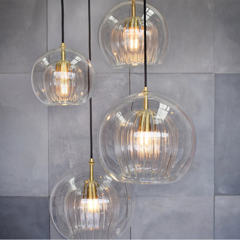 Simple bedside glass lamp