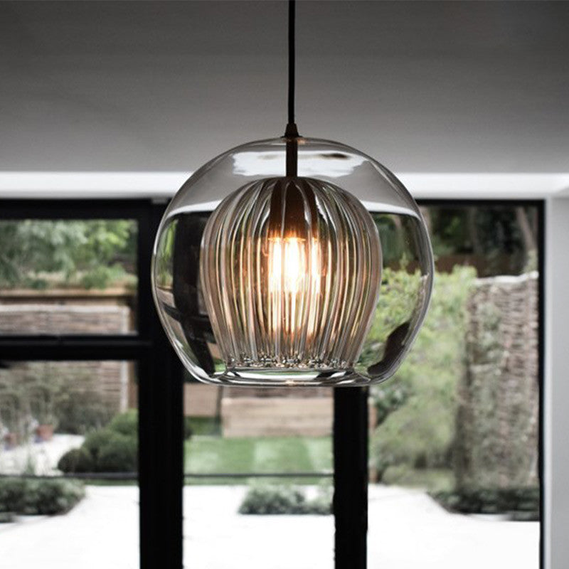 Simple bedside glass lamp