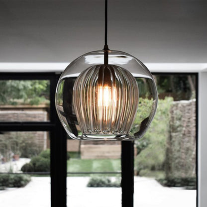 Simple bedside glass lamp