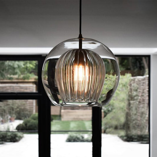 Simple bedside glass lamp