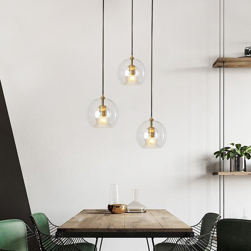 Simple bedside glass lamp