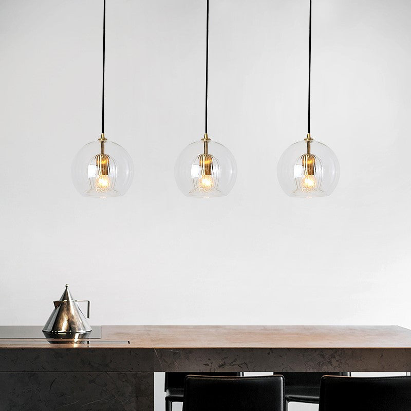 Simple bedside glass lamp
