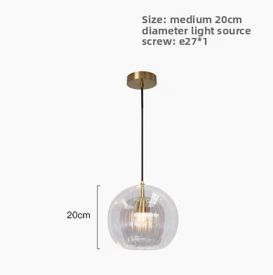Simple bedside glass lamp