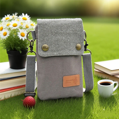 Simple Canvas Crossbody Phone Bag