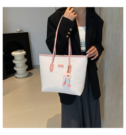 Simple Casual Large PU Tote Bag for Women