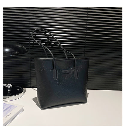 Simple Casual Large PU Tote Bag for Women