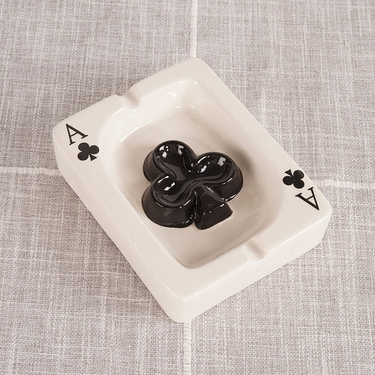 Simple ceramic poker ashtray