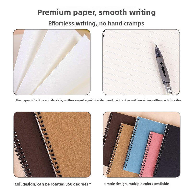 Simple coil notebook